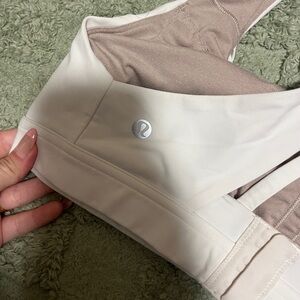 lululemon white and light beige sports bra